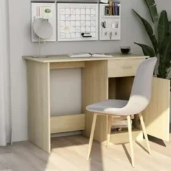 vidaXL - Bureau - Bruin - Bewerkt hout