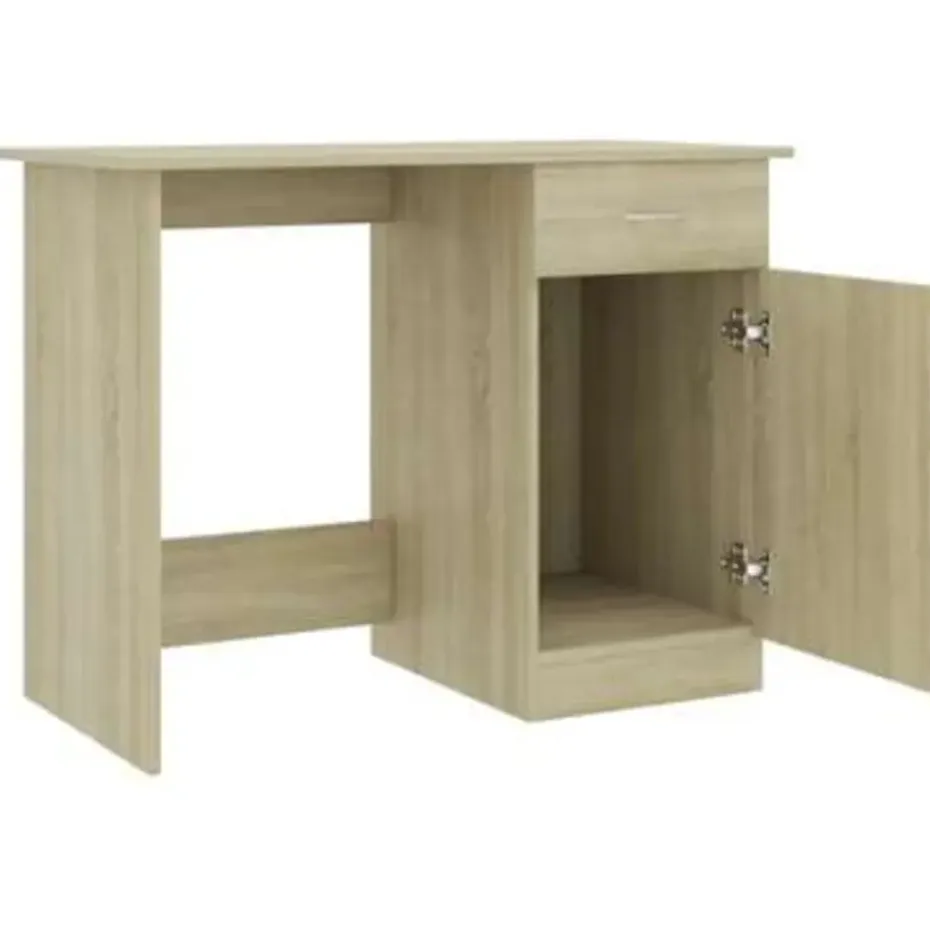 vidaXL - Bureau - Bruin - Bewerkt hout