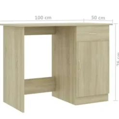 vidaXL - Bureau - Bruin - Bewerkt hout