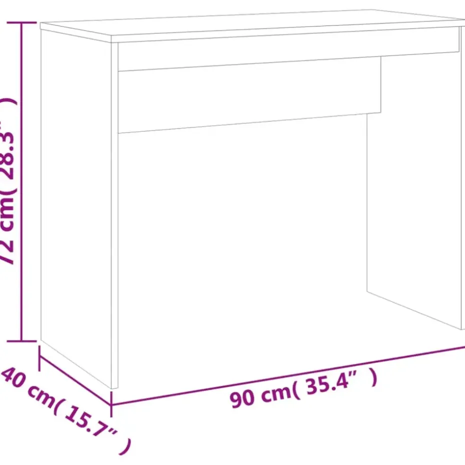 vidaXL - Bureau - Bruin - Bewerkt hout