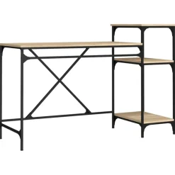 vidaXL - Bureau - Bruin - Bewerkt hout - 135 x 50 x 90 cm