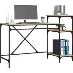 vidaXL - Bureau - Bruin - Bewerkt hout - 135 x 50 x 90 cm
