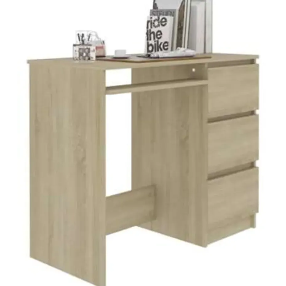 vidaXL - Bureau - Bruin - Bewerkt hout