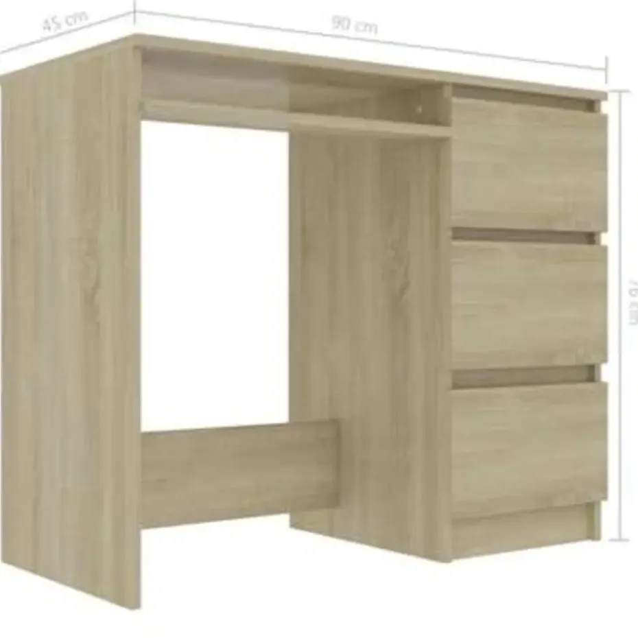 vidaXL - Bureau - Bruin - Bewerkt hout