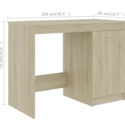 vidaXL - Bureau - Bruin - Bewerkt hout