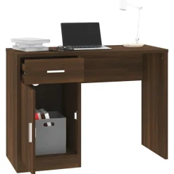 vidaXL - Bureau - Bruin - Bewerkt hout
