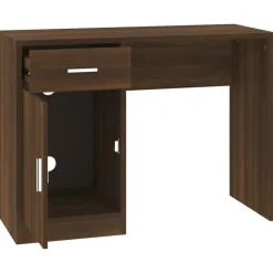 vidaXL - Bureau - Bruin - Bewerkt hout