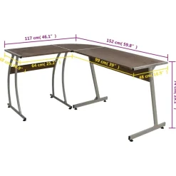 vidaXL - Bureau - Bruin - Bewerkt hout