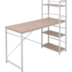 vidaXL - Bureau - Bruin - Bewerkt hout