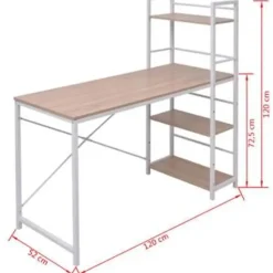 vidaXL - Bureau - Bruin - Bewerkt hout