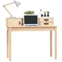 vidaXL - Bureau - Bruin - Grenenhout