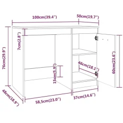 vidaXL - Bureau - Grijs - Bewerkt hout