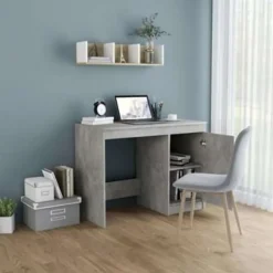 vidaXL - Bureau - Grijs - Bewerkt hout