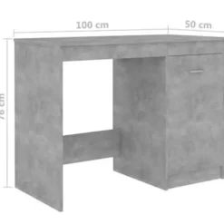 vidaXL - Bureau - Grijs - Bewerkt hout