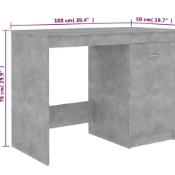vidaXL - Bureau - Grijs - Bewerkt hout