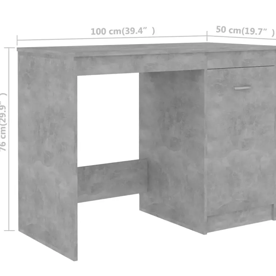 vidaXL - Bureau - Grijs - Bewerkt hout