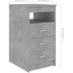 vidaXL - Bureau - Grijs - Bewerkt hout