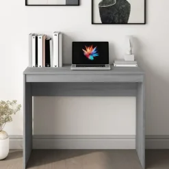 vidaXL - Bureau - Grijs - Bewerkt hout
