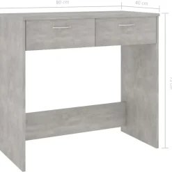 vidaXL - Bureau - Grijs - Bewerkt hout