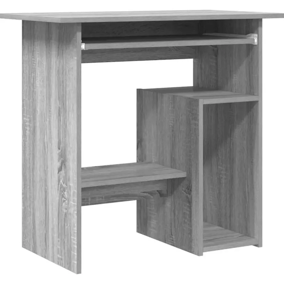 vidaXL - Bureau - Grijs - Bewerkt hout