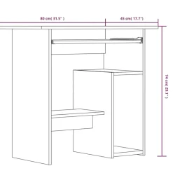 vidaXL - Bureau - Grijs - Bewerkt hout