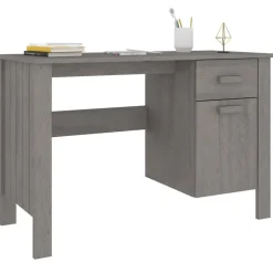 vidaXL - Bureau - Grijs - Grenenhout