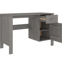 vidaXL - Bureau - Grijs - Grenenhout