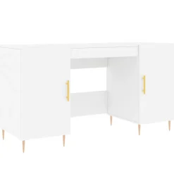 vidaXL - Bureau - Wit - Bewerkt hout