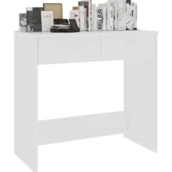 vidaXL - Bureau - Wit - Bewerkt hout