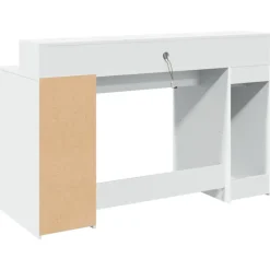vidaXL - Bureau - Wit - Bewerkt hout - 140 x 55 x 91 cm
