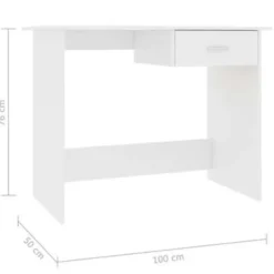 vidaXL - Bureau - Wit - Bewerkt hout