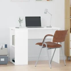 vidaXL - Bureau - Wit - Bewerkt hout