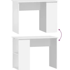 vidaXL - Bureau - Wit - Bewerkt hout