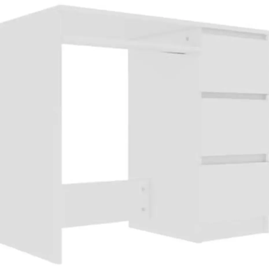 vidaXL - Bureau - Wit - Bewerkt hout