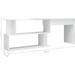 vidaXL - Bureau - Wit - Bewerkt hout