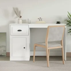 vidaXL - Bureau - Wit - Bewerkt hout