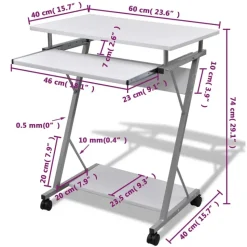 vidaXL - Bureau - Wit - MDF