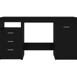 vidaXL - Bureau - Zwart - Bewerkt hout