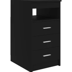 vidaXL - Bureau - Zwart - Bewerkt hout