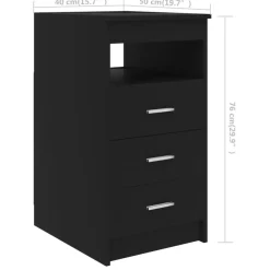 vidaXL - Bureau - Zwart - Bewerkt hout