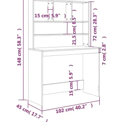 vidaXL - Bureau - Zwart - Bewerkt hout