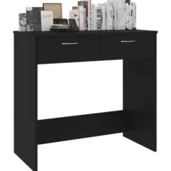 vidaXL - Bureau - Zwart - Bewerkt hout