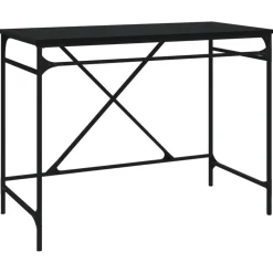 vidaXL - Bureau - Zwart - Bewerkt hout