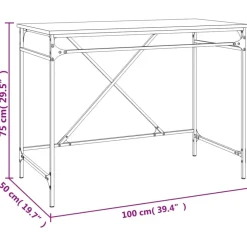 vidaXL - Bureau - Zwart - Bewerkt hout