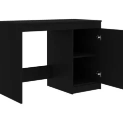 vidaXL - Bureau - Zwart - Bewerkt hout