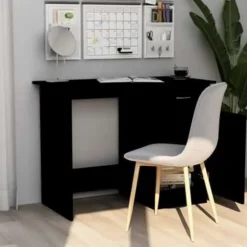 vidaXL - Bureau - Zwart - Bewerkt hout