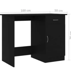 vidaXL - Bureau - Zwart - Bewerkt hout