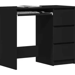 vidaXL - Bureau - Zwart - Bewerkt hout