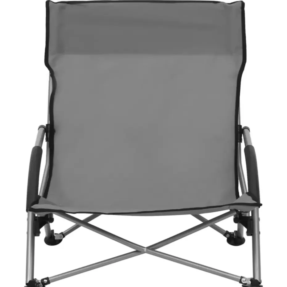 vidaXL - Campingstoel - Grijs - Stof - 2 stuks