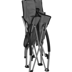 vidaXL - Campingstoel - Grijs - Stof - 2 stuks